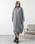 Long woolen dress Frozen with a high neck